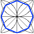 octogone inscrit dans un cercle
